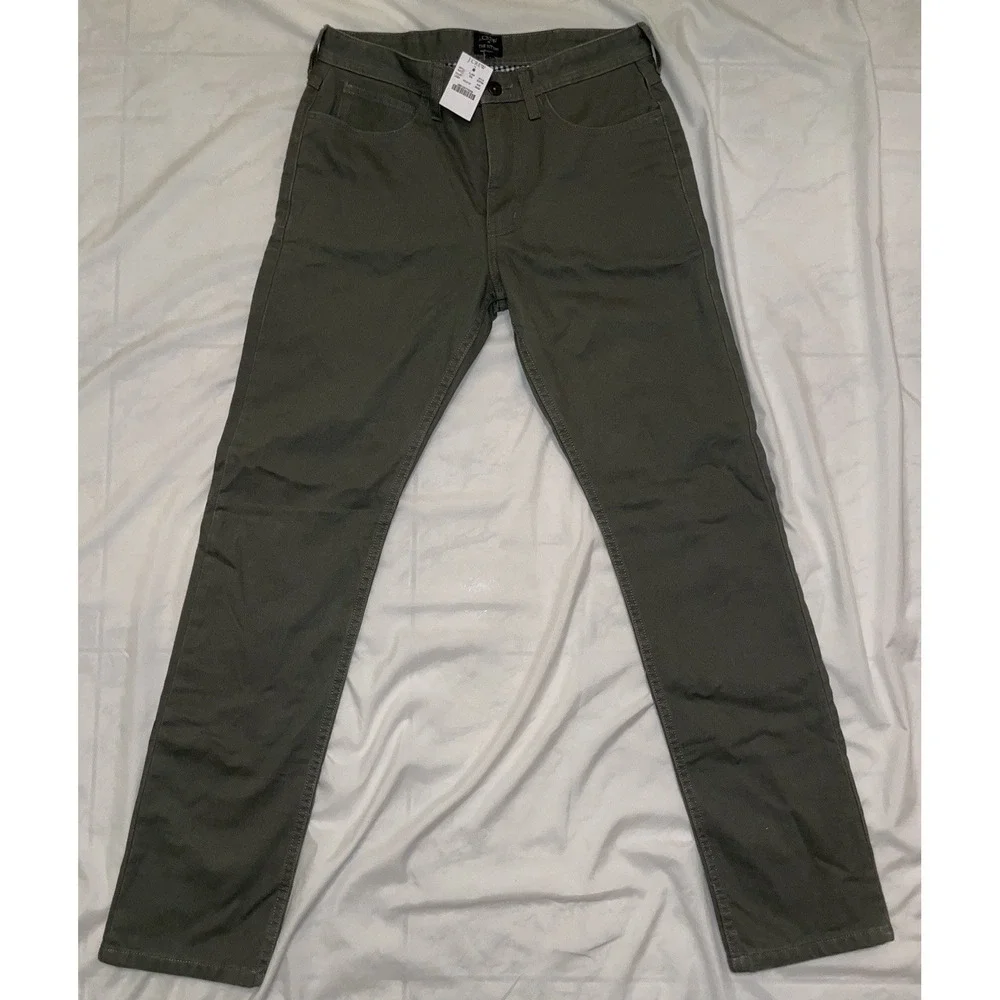 J Crew The Sutton Corduroy Pants Mens 29x32 Straight Olive Green E3794 NWT